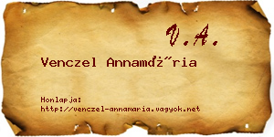 Venczel Annamária névjegykártya
